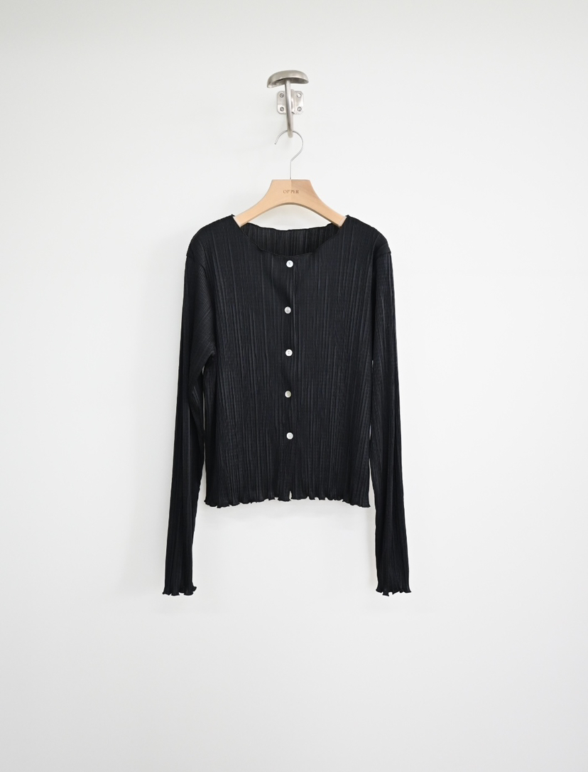 OP PER韓國東大門直郵女士新款職業推薦長袖T恤褶裥開衫OPPER-simplebeige長袖T恤圖色3