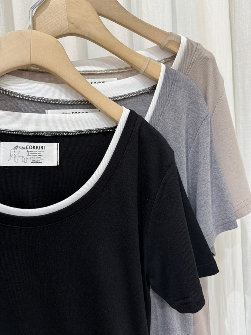 COKKIRI韓國直郵實拍女士新品熱賣時尚休閑職業26春夏T恤COKKIRIT恤