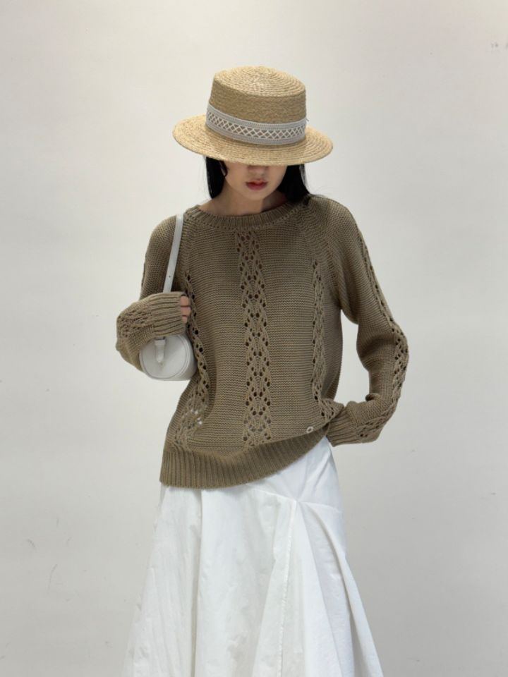 ROOKIE BUD韓國代購女裝新品休閑人氣推薦26春夏針織衫亞麻ROOKIE BUD-P針織衫