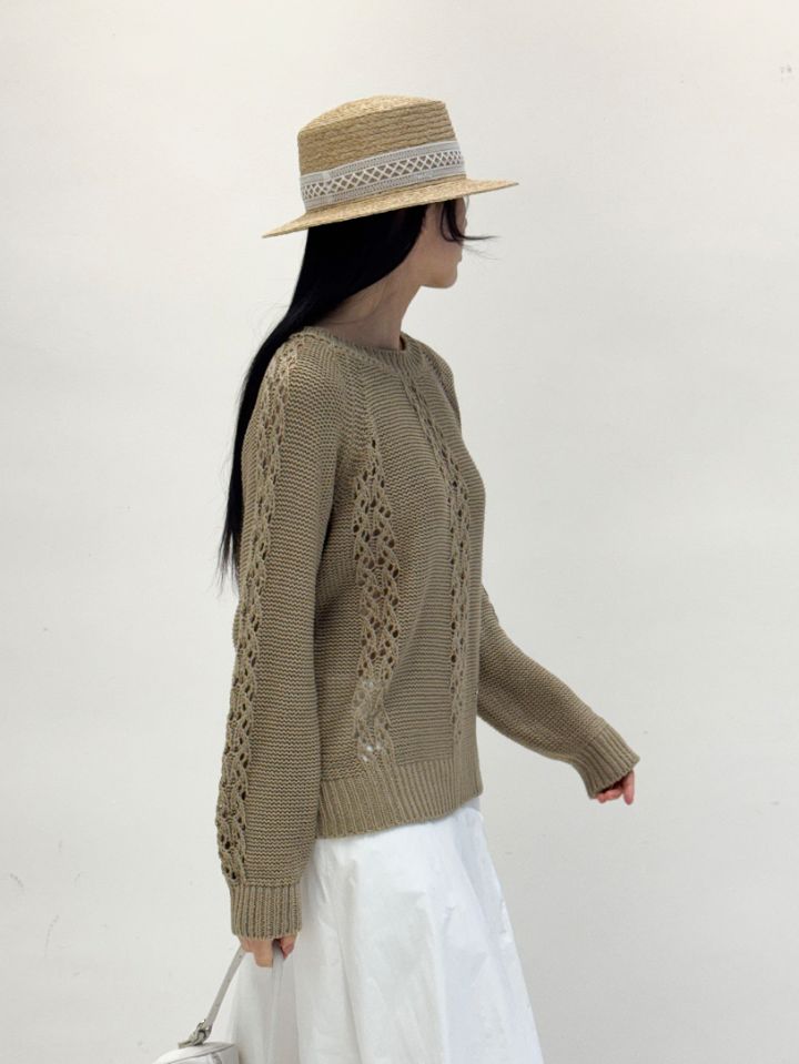 ROOKIE BUD韓國代購女裝新品休閑人氣推薦26春夏針織衫亞麻ROOKIE BUD-P針織衫