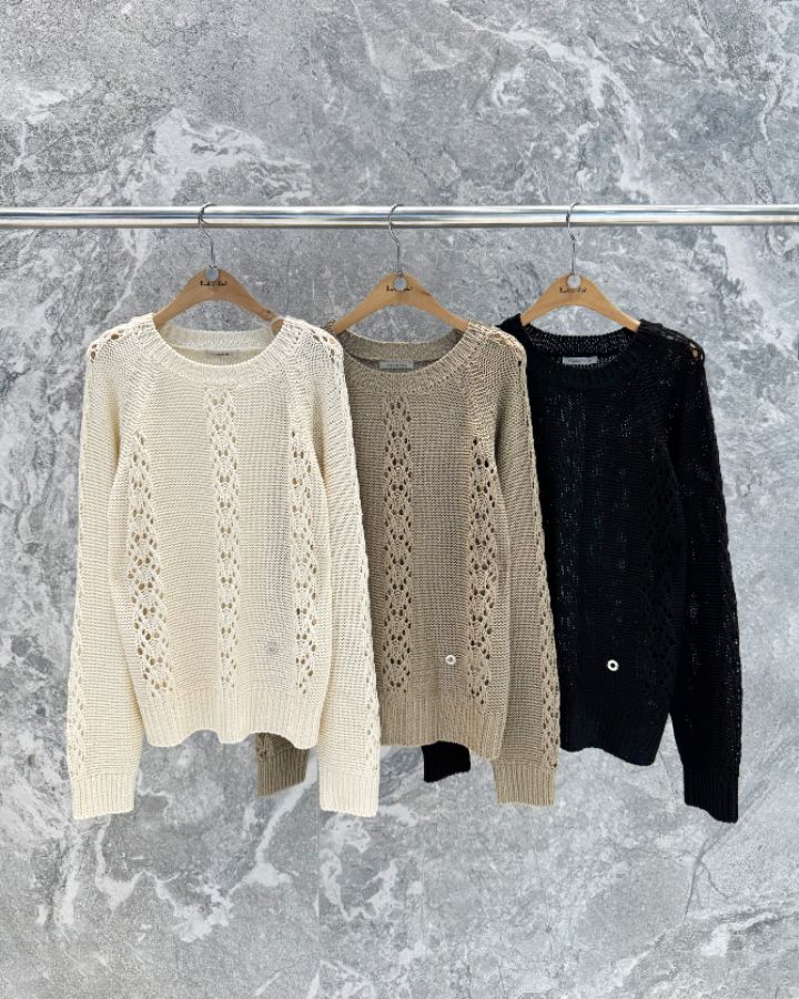 ROOKIE BUD韓國代購女裝新品休閑人氣推薦26春夏針織衫亞麻ROOKIE BUD-P針織衫