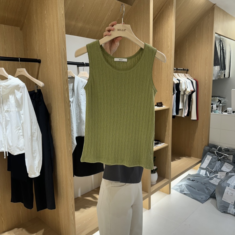 MILLIF韓國代購女裝新款時尚熱賣26春夏休閑職業吊帶背心V領MILLIF吊帶/背心圖色4