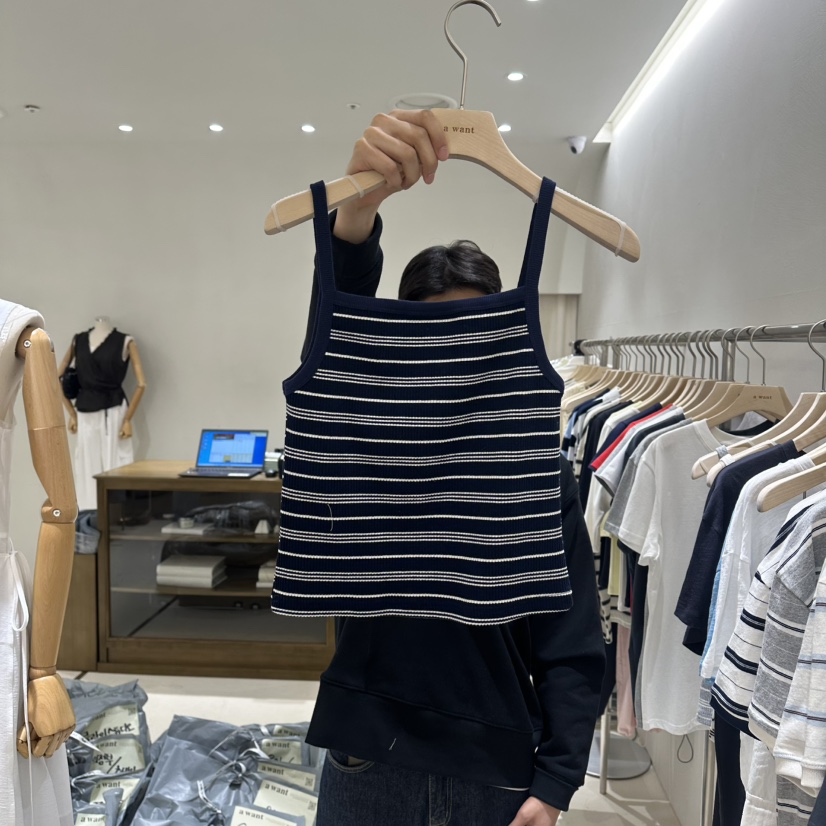 A WANT韓國代購女裝新款熱賣26春夏人氣推薦吊帶背心羅紋A WANT吊帶/背心圖色3