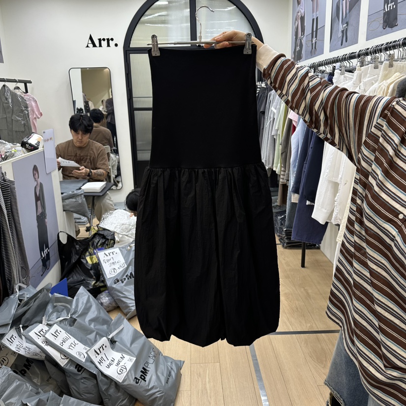 ARR韓國代購女士新款熱賣人氣職業休閑推薦時尚長裙燈籠長款ARR長裙圖色2