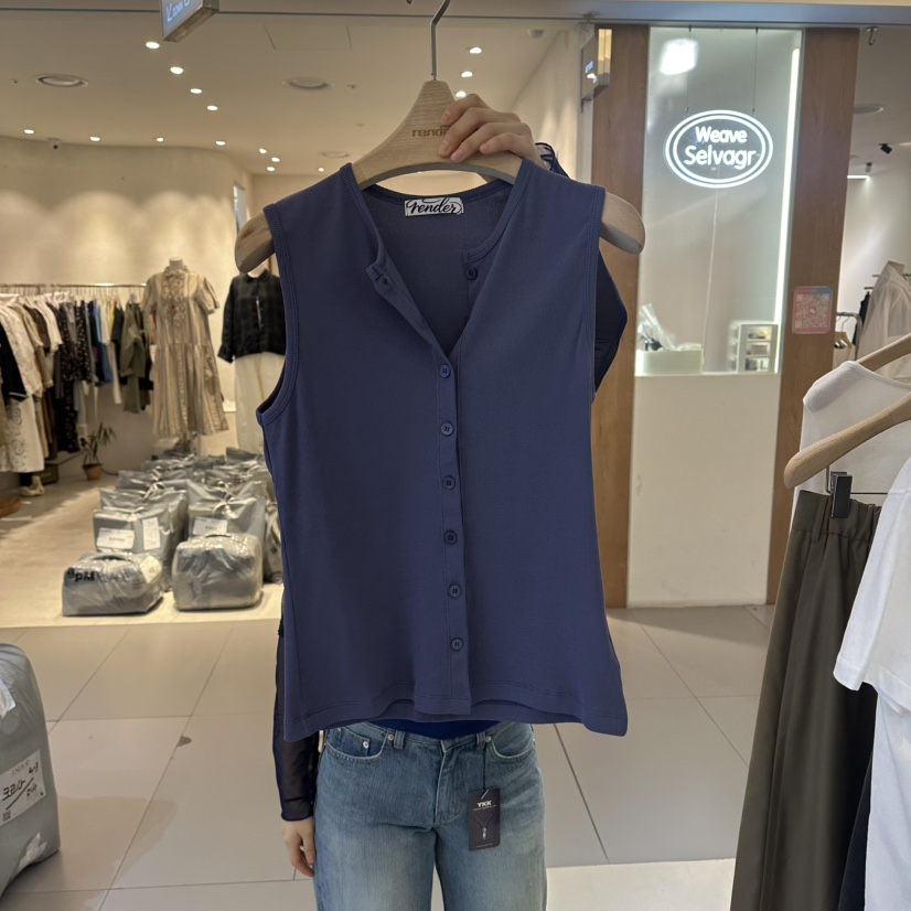 RENDER韓國直郵女士新款人氣26春夏休閑職業馬甲紐扣背心RENDER馬甲圖色2