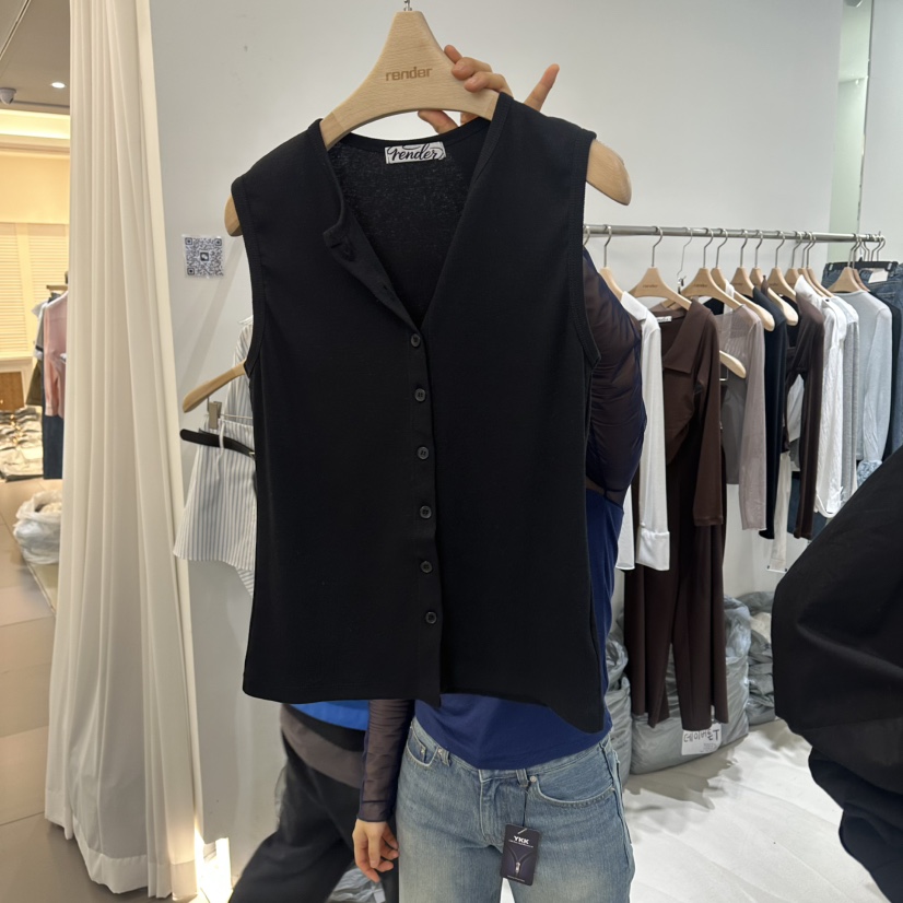 RENDER韓國直郵女士新款人氣26春夏休閑職業馬甲紐扣背心RENDER馬甲圖色3