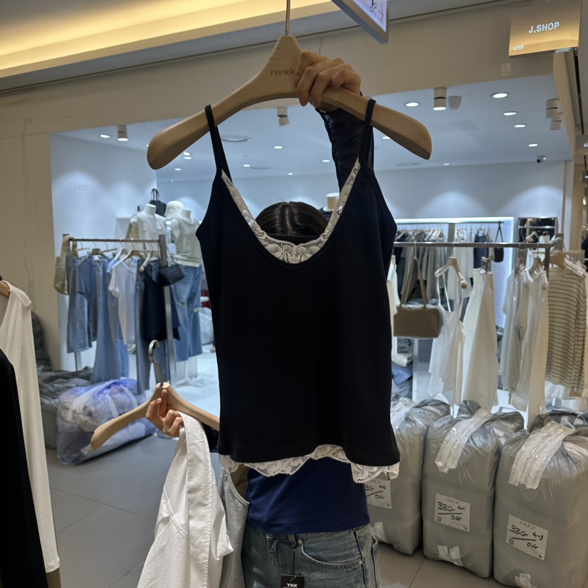 RENDER韓國東大門代購女士新款休閑人氣推薦吊帶背心蕾絲RENDER吊帶/背心圖色2