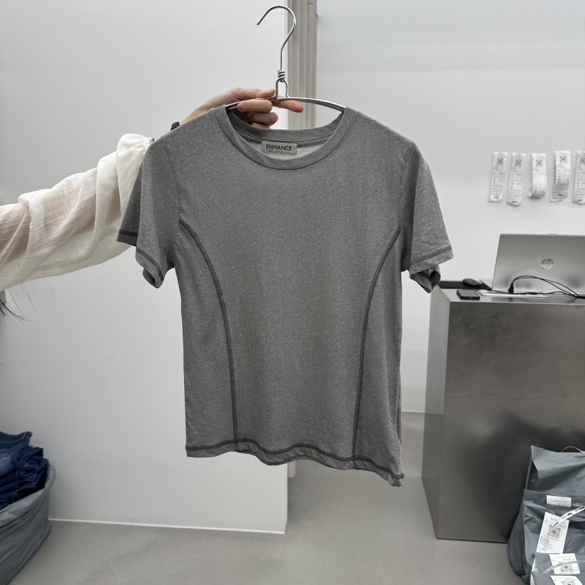 ENHANCE韓國代購女裝新款職業休閑人氣26春夏熱賣時尚T恤ENHANCE/HOPESMORET恤圖色2