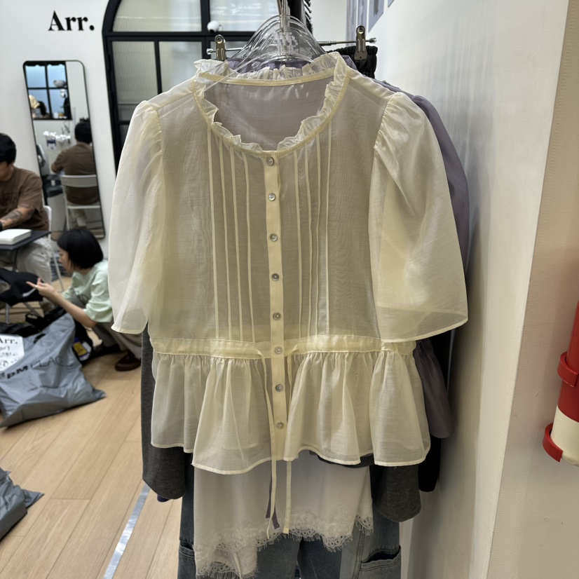 ARR韓國東大門代購女裝新品推薦人氣26春夏熱賣襯衫蕾絲衫ARR襯衫/蕾絲衫圖色1