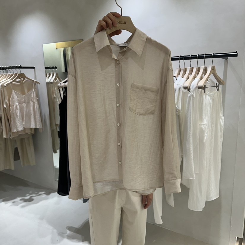 MILLIF韓國直郵實拍女士新款人氣推薦職業襯衫蕾絲衫開衩MILLIF襯衫/蕾絲衫圖色1