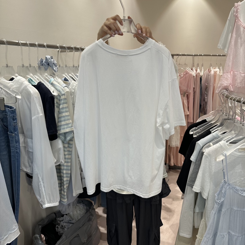 MIMME/LOOKK韓國東大門直郵女裝新款人氣26春夏休閑T恤格子MIMME/LOOKKT恤