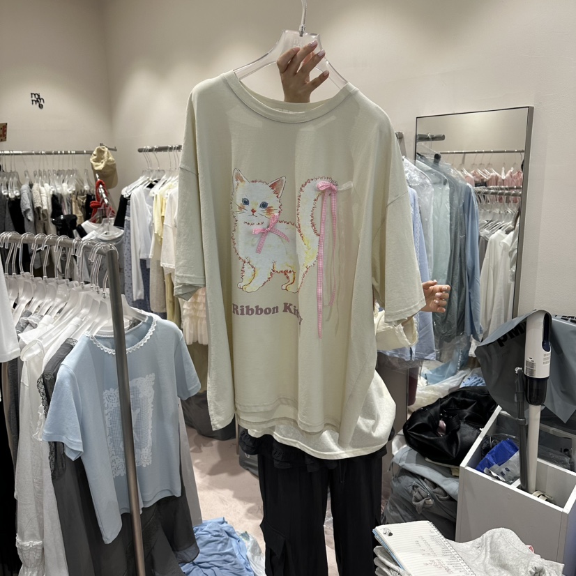 MIMME/LOOKK韓國東大門直郵女裝新款人氣26春夏休閑T恤格子MIMME/LOOKKT恤圖色1