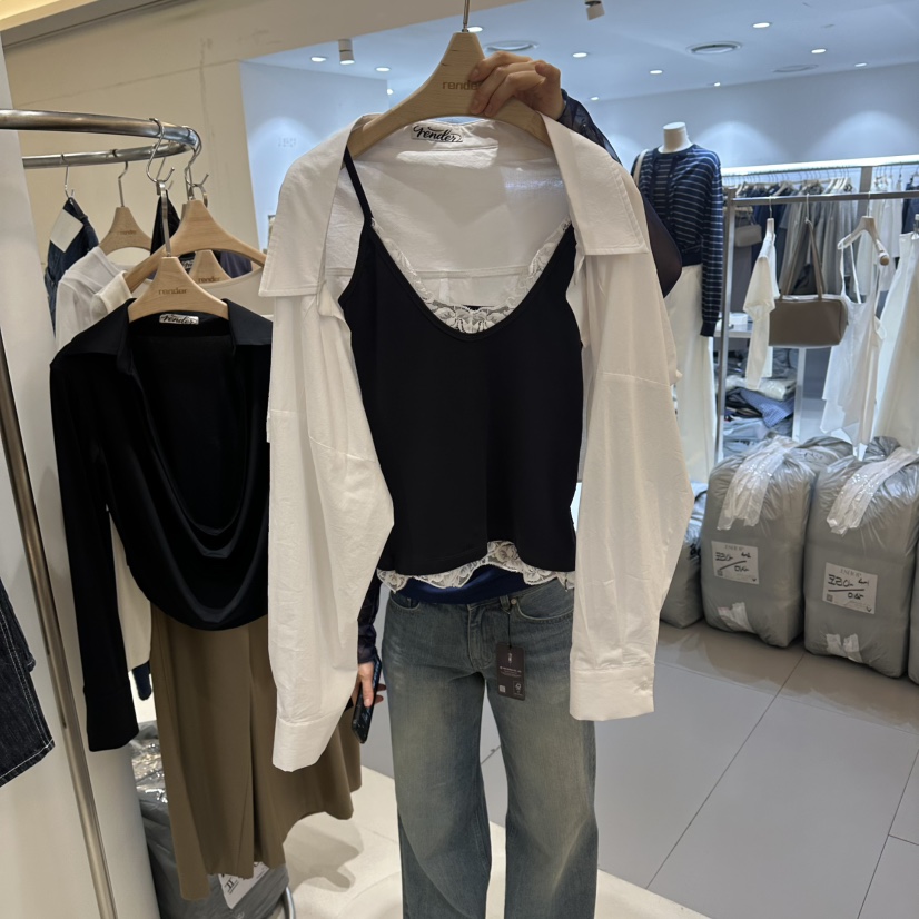 RENDER韓國東大門代購女士新品推薦26春夏襯衫蕾絲衫不含內搭RENDER襯衫/蕾絲衫圖色2