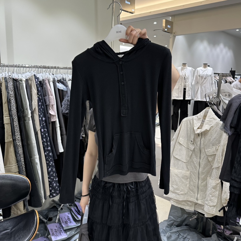 BENE韓國東大門直郵女裝新品人氣職業時尚推薦長袖T恤連帽衫BENE長袖T恤圖色4