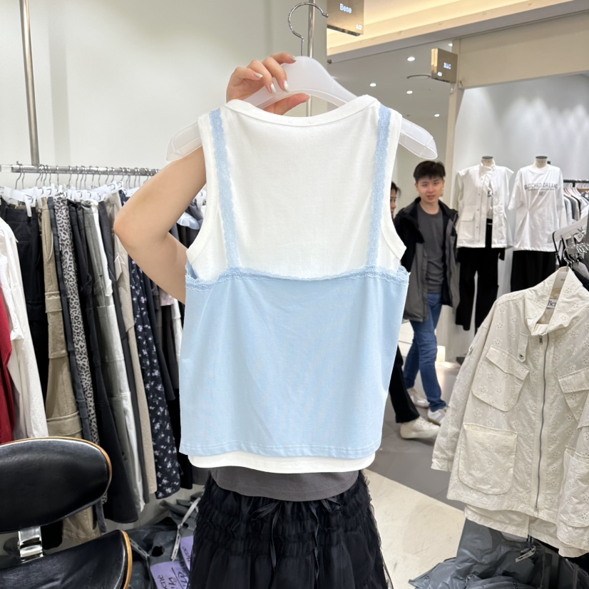 BENE韓國代購女士新款時尚推薦職業人氣熱賣吊帶背心假兩件BENE吊帶/背心