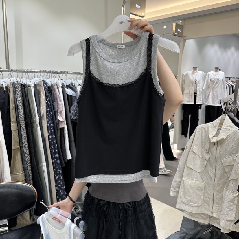 BENE韓國代購女士新款時尚推薦職業人氣熱賣吊帶背心假兩件BENE吊帶/背心圖色3