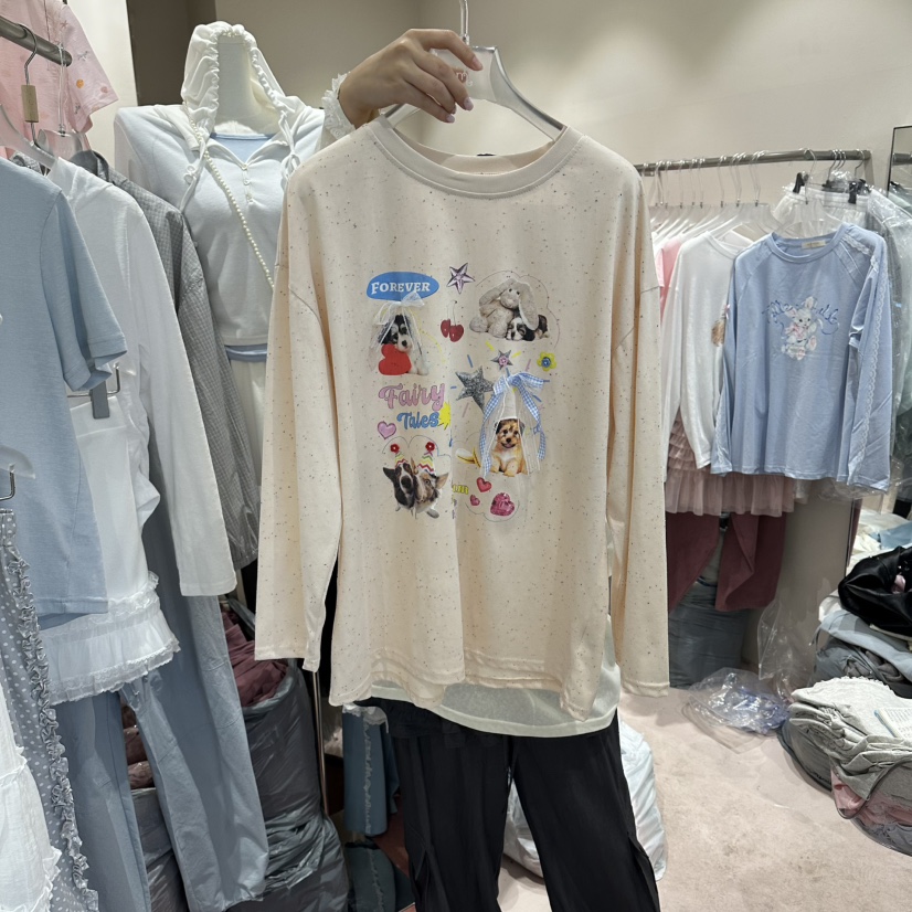 MIMME/LOOKK韓國直郵女裝新款職業26春夏推薦長袖T恤狗狗MIMME/LOOKK長袖T恤圖色1