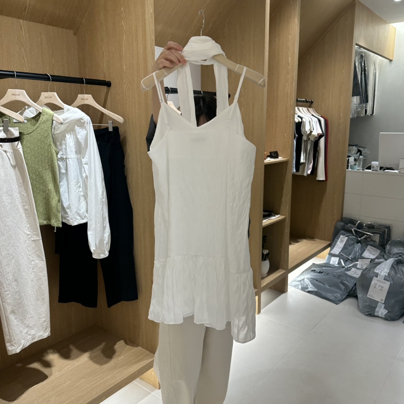 MILLIF韓國直郵女士新款時尚推薦熱賣26春夏連衣裙含脖帶圍巾MILLIF連衣裙