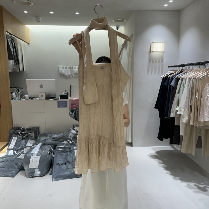 MILLIF韓國直郵女士新款時尚推薦熱賣26春夏連衣裙含脖帶圍巾MILLIF連衣裙圖色2