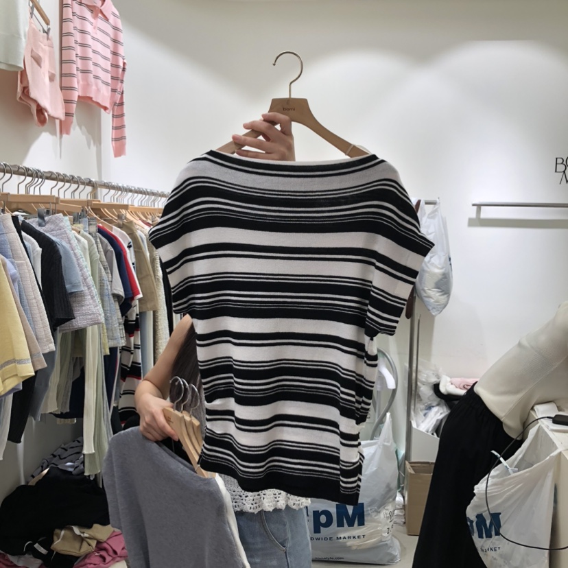 BY BOMI韓國直郵女士新品時尚26春夏熱賣休閑推薦T恤不對稱BY BOMIT恤圖色4