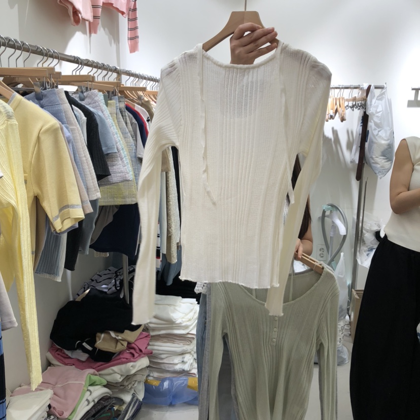 BY BOMI韓國代購女裝新款時尚休閑推薦長袖T恤假兩件雙面BY BOMI長袖T恤