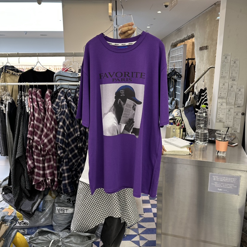 AMOUR韓國代購女士新品推薦人氣熱賣休閑26春夏時尚職業T恤AMOURT恤圖色2