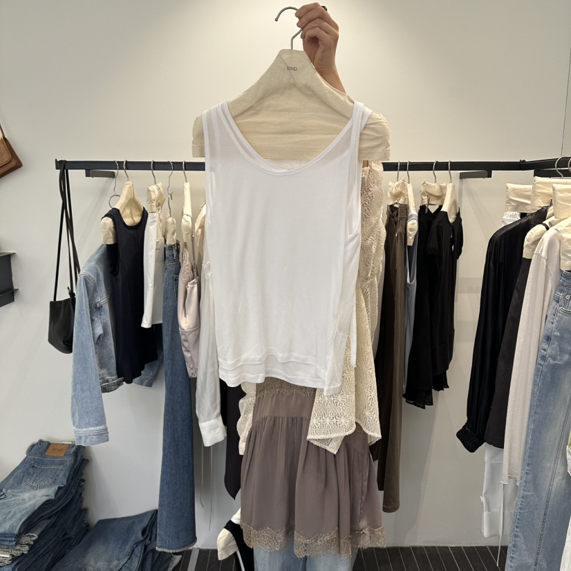 FIND-P韓國東大門直郵女士新款人氣職業休閑吊帶背心假兩件FIND-P吊帶/背心圖色3