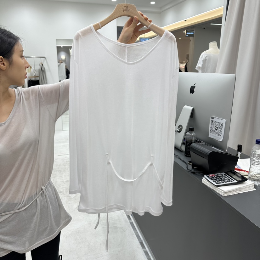 THE VALUE韓國代購女裝新品熱賣職業人氣26春夏時尚長袖T恤THE VALUE長袖T恤圖色1