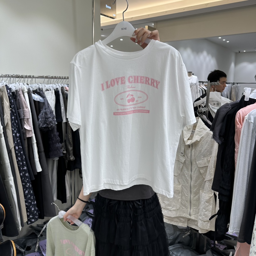 BENE韓國直郵女士新款人氣熱賣職業休閑時尚26春夏推薦T恤BENET恤圖色1