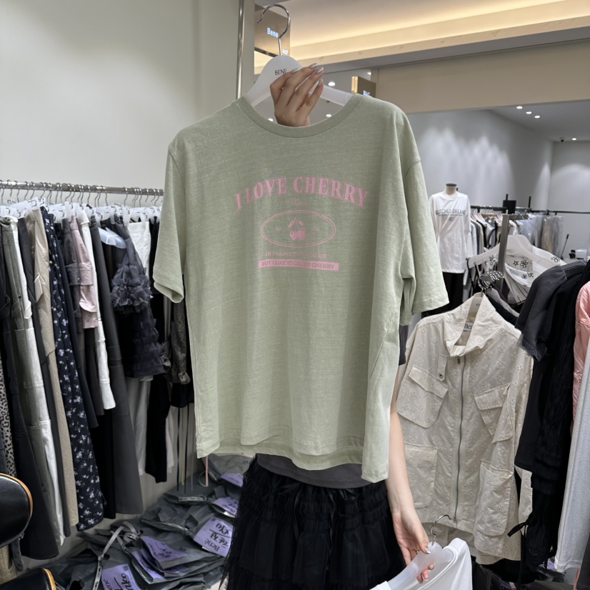 BENE韓國直郵女士新款人氣熱賣職業休閑時尚26春夏推薦T恤BENET恤圖色2