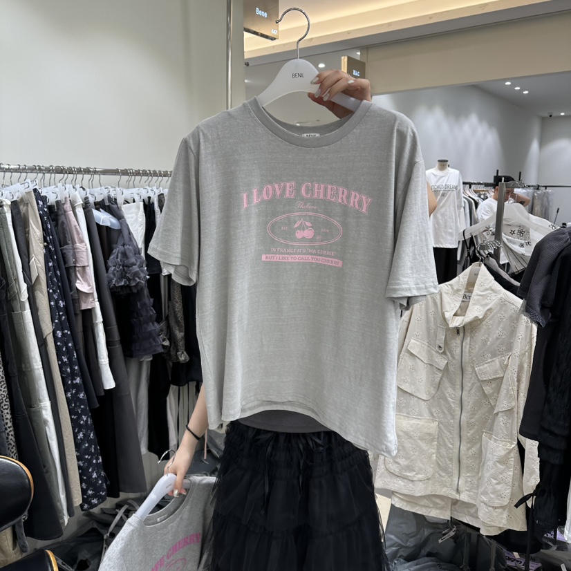 BENE韓國直郵女士新款人氣熱賣職業休閑時尚26春夏推薦T恤BENET恤圖色3