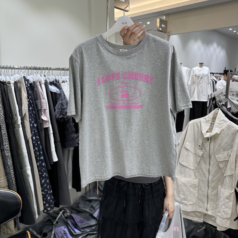 BENE韓國直郵女士新款人氣熱賣職業休閑時尚26春夏推薦T恤BENET恤圖色4