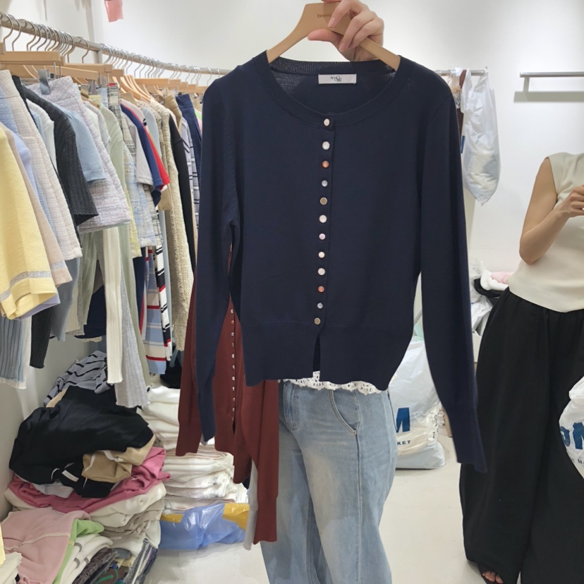 BY BOMI韓國代購女士新品熱賣推薦時尚26春夏針織衫開衫紐扣BY BOMI針織衫圖色3