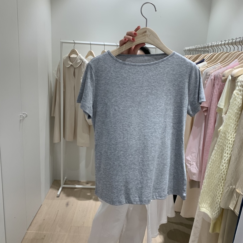 LIFFEY韓國東大門代購女裝新品推薦職業休閑26春夏T恤船領LIFFEYT恤圖色3