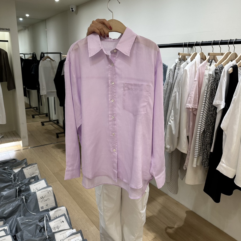 WINSOME韓國直郵女裝新品人氣26春夏職業襯衫蕾絲衫亞麻布WINSOME襯衫/蕾絲衫圖色2