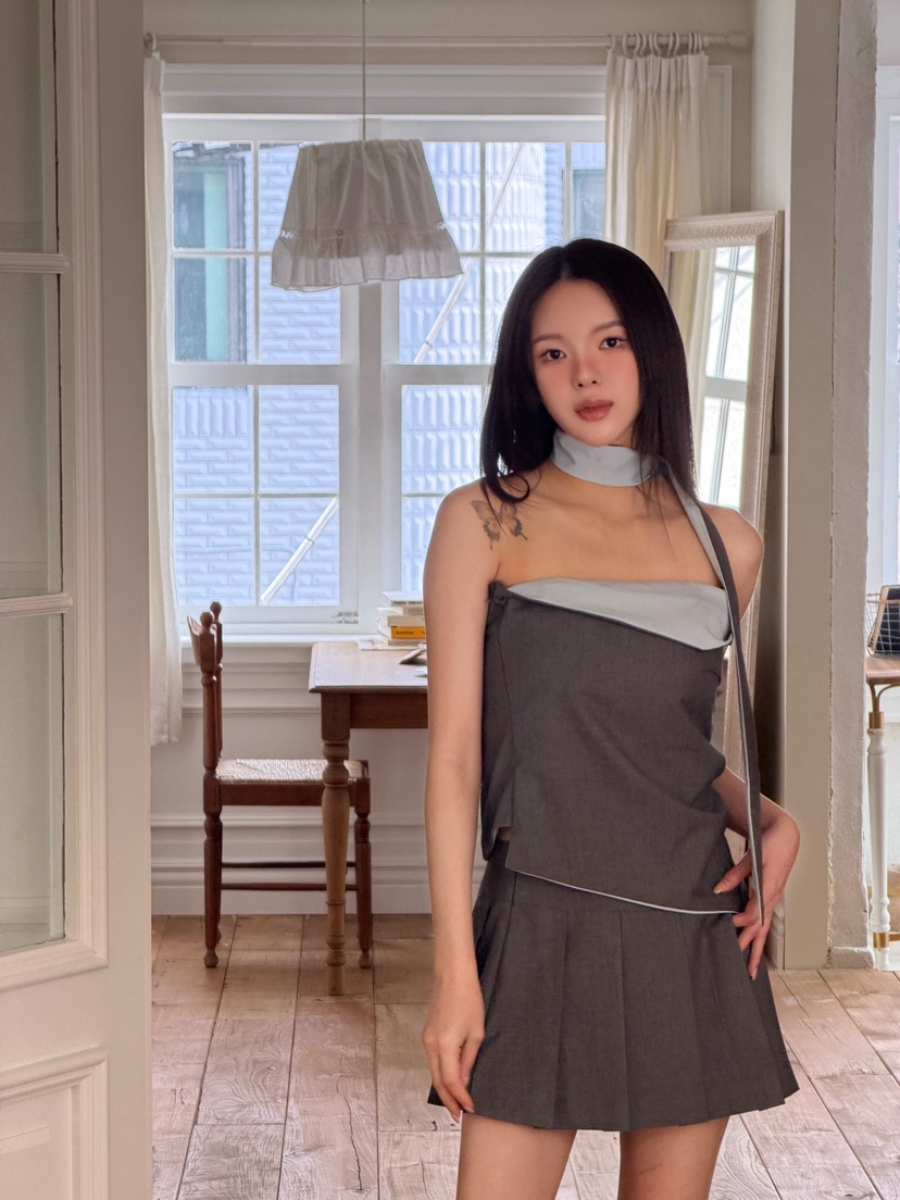 MARKE-P韓國代購女士新款推薦人氣職業26春夏吊帶背心含領帶MARKE-P吊帶/背心