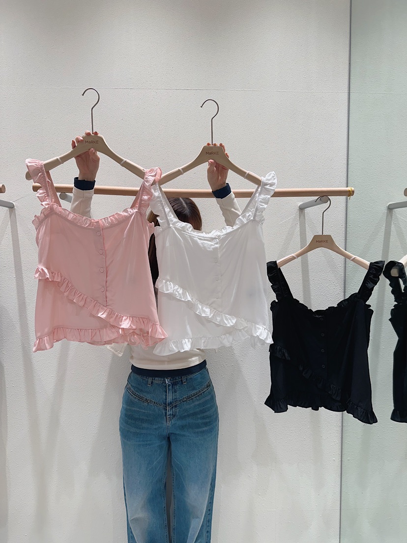 MARKE-P韓國東大門直郵女士新品人氣推薦吊帶背心荷葉邊MARKE-P吊帶/背心