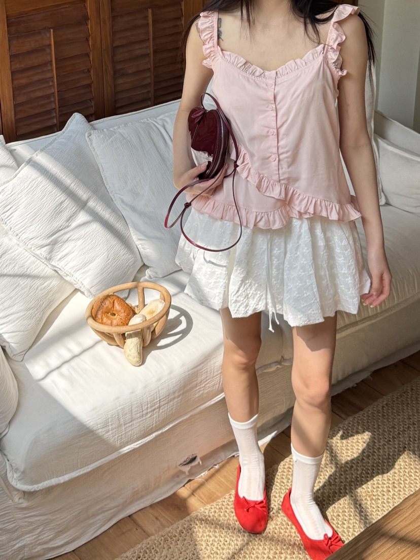 MARKE-P韓國東大門直郵女士新品人氣推薦吊帶背心荷葉邊MARKE-P吊帶/背心