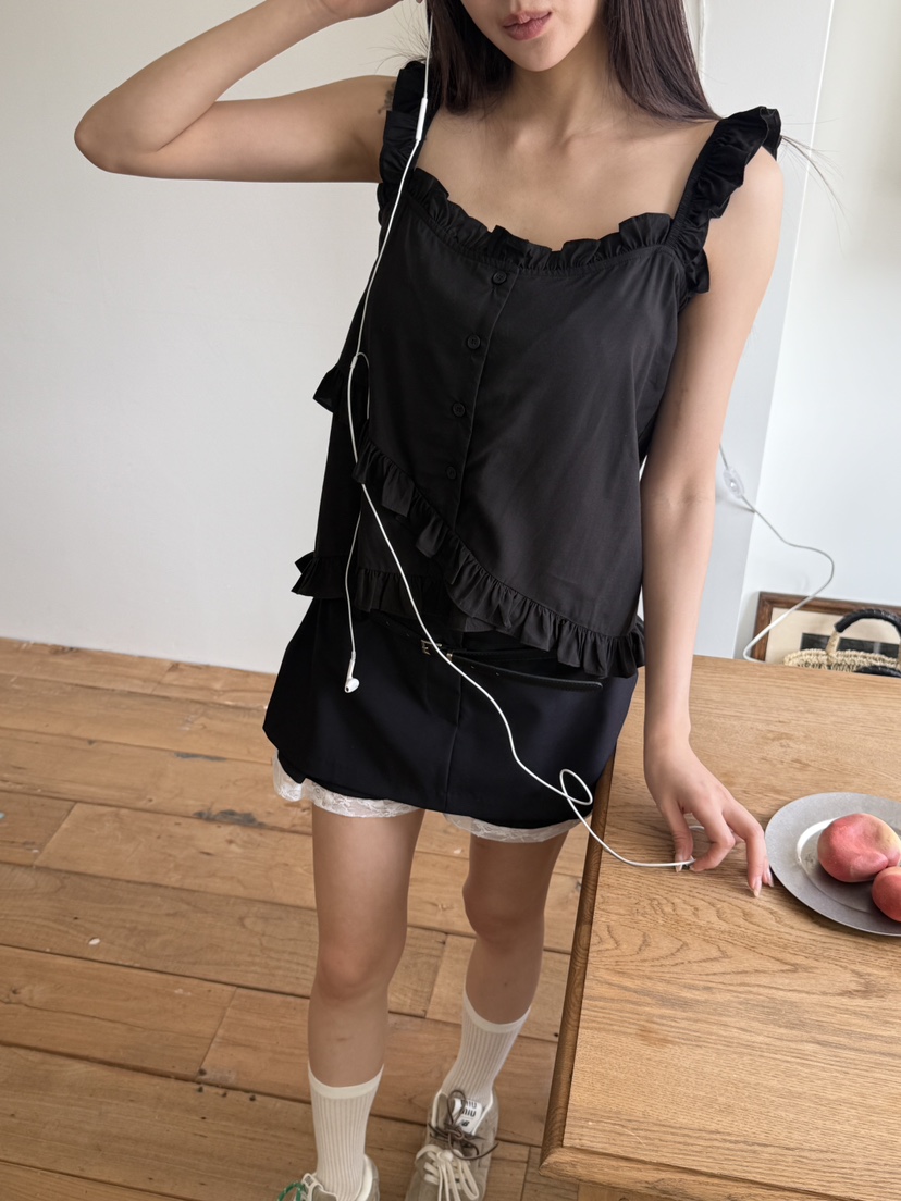 MARKE-P韓國東大門直郵女士新品人氣推薦吊帶背心荷葉邊MARKE-P吊帶/背心