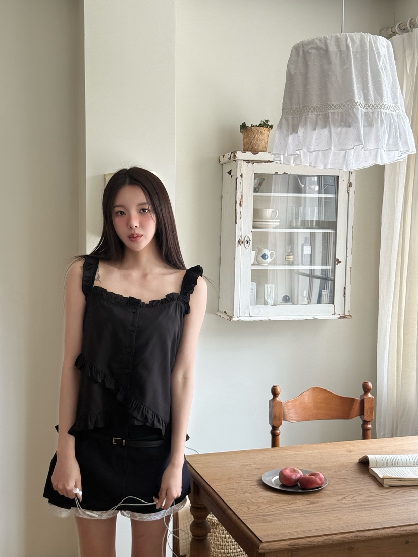 MARKE-P韓國東大門直郵女士新品人氣推薦吊帶背心荷葉邊MARKE-P吊帶/背心