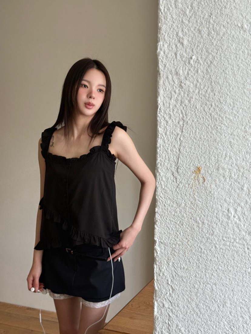 MARKE-P韓國東大門直郵女士新品人氣推薦吊帶背心荷葉邊MARKE-P吊帶/背心