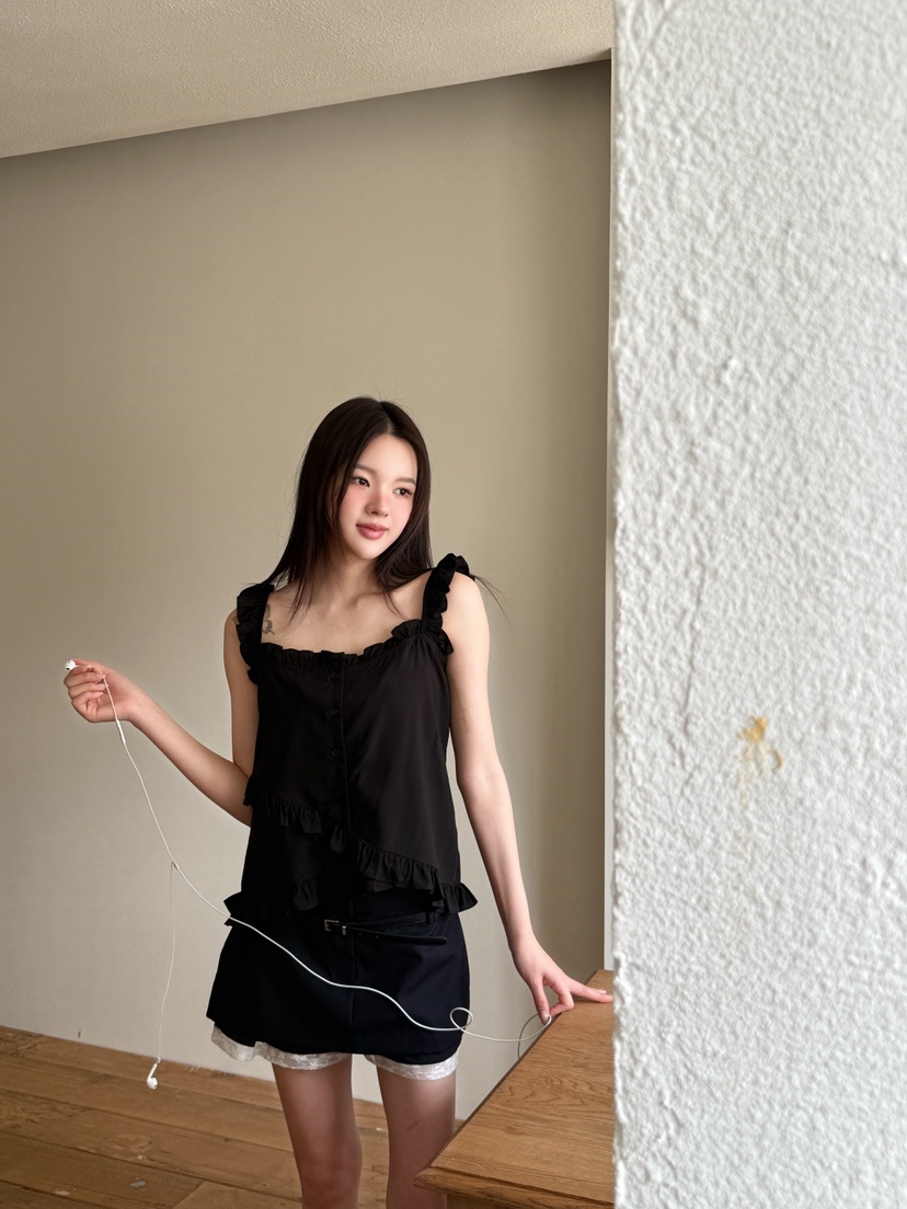 MARKE-P韓國東大門直郵女士新品人氣推薦吊帶背心荷葉邊MARKE-P吊帶/背心