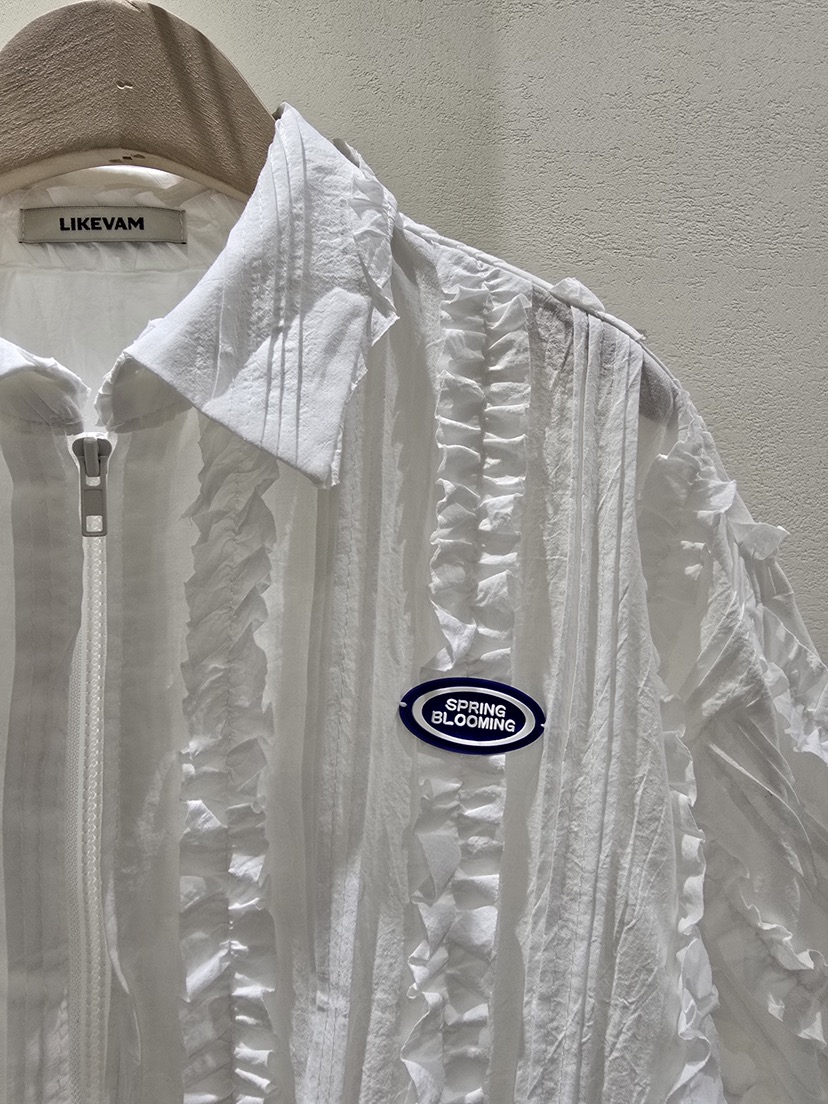 LIKEVAM韓國直郵實拍女士新品職業時尚26春夏推薦夾克荷葉邊LIKEVAM夾克