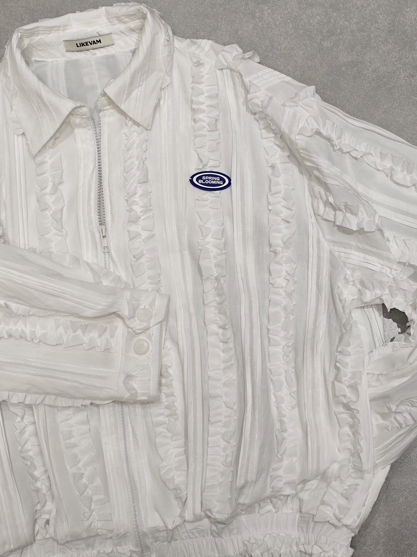 LIKEVAM韓國直郵實拍女士新品職業時尚26春夏推薦夾克荷葉邊LIKEVAM夾克