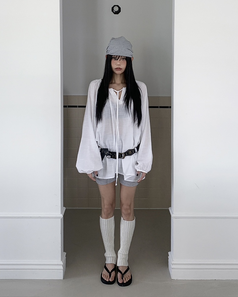 LIVE AID-P韓國代購女裝新品熱賣26春夏休閑襯衫蕾絲衫LIVE AID-P襯衫/蕾絲衫