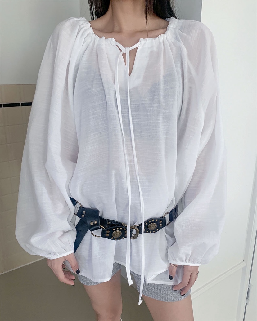 LIVE AID-P韓國代購女裝新品熱賣26春夏休閑襯衫蕾絲衫LIVE AID-P襯衫/蕾絲衫