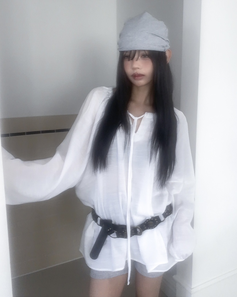 LIVE AID-P韓國代購女裝新品熱賣26春夏休閑襯衫蕾絲衫LIVE AID-P襯衫/蕾絲衫