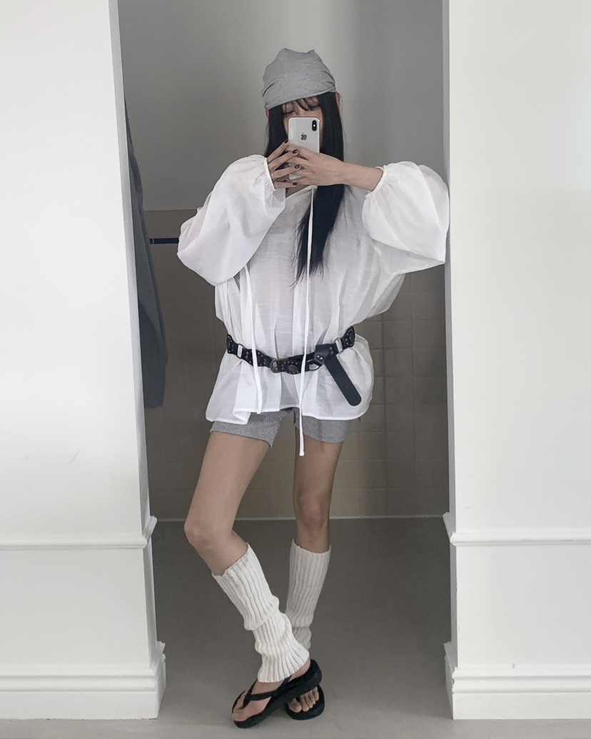 LIVE AID-P韓國代購女裝新品熱賣26春夏休閑襯衫蕾絲衫LIVE AID-P襯衫/蕾絲衫