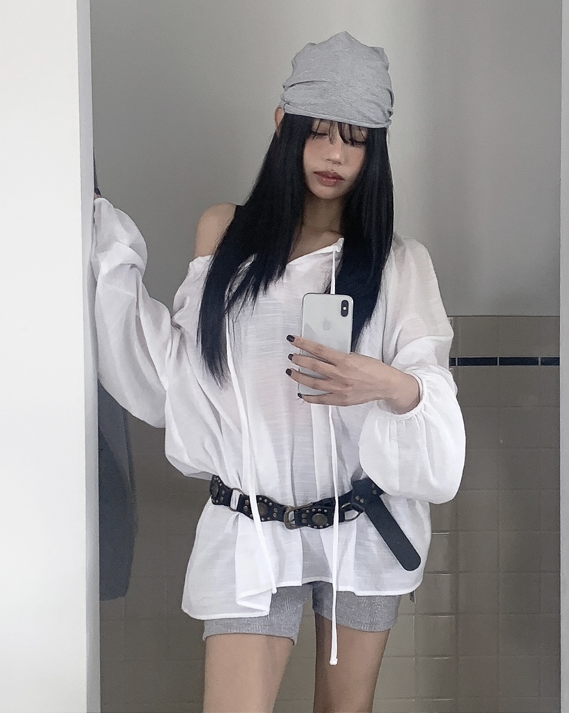 LIVE AID-P韓國代購女裝新品熱賣26春夏休閑襯衫蕾絲衫LIVE AID-P襯衫/蕾絲衫