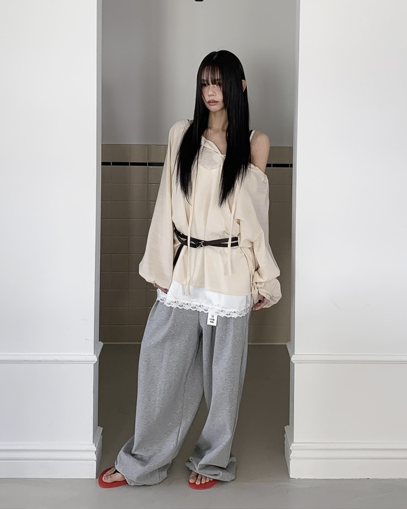 LIVE AID-P韓國代購女裝新品熱賣26春夏休閑襯衫蕾絲衫LIVE AID-P襯衫/蕾絲衫